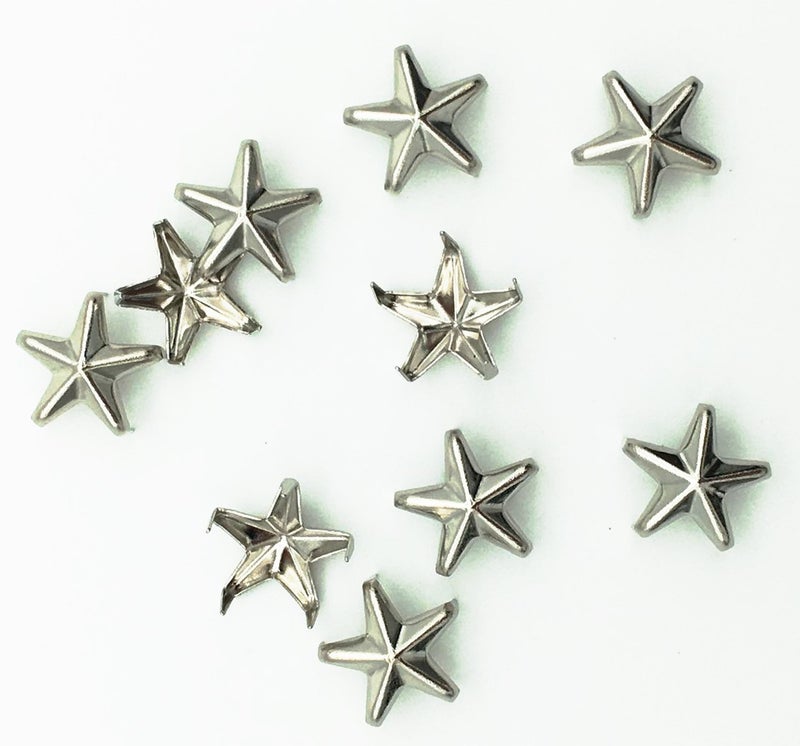Newless 100pcs 10mm Star DIY Leathercraft Metal Punk Studs Rivet Spikes Nailheads (Silver) - Image 3